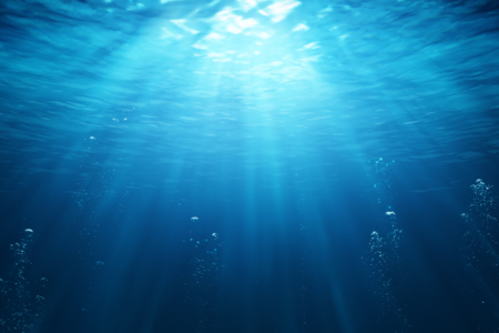 Underwater Scene With Bubbles And Sunbeams